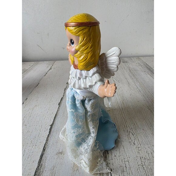 Mini ceramic angel tree topper cherub Xmas decor - Picture 2 of 7